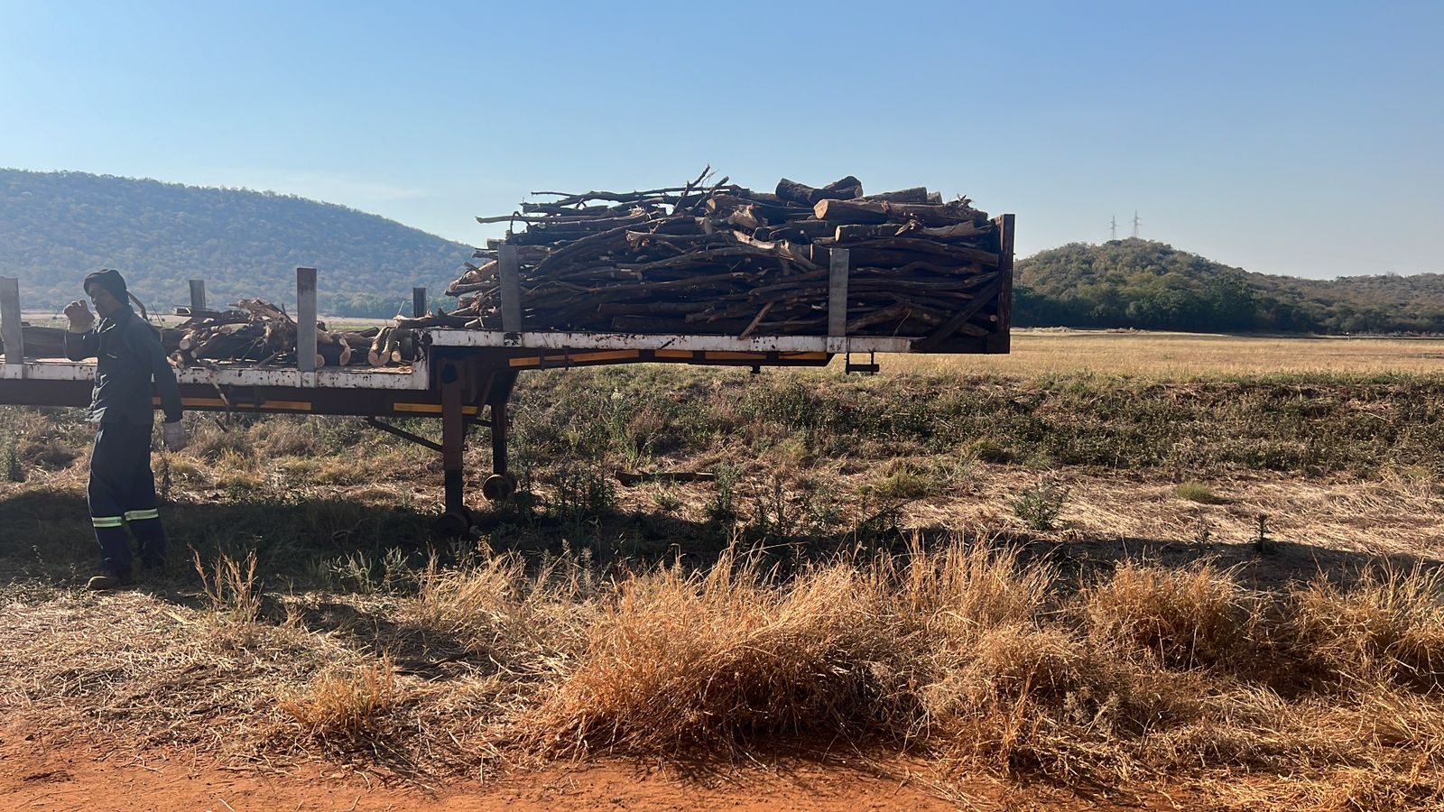 Timber arriving for responsible charcoal production
